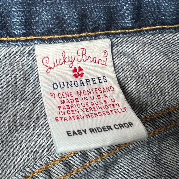 Lucky Brand Shorts Women's 27 Easy Rider Blue Fade Whisker Cut Off Denim Jorts - Picture 4 of 16